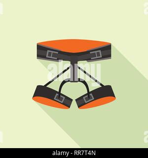 Belt hiking equipment icon, flat style Stock Vector