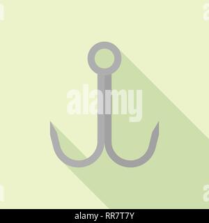 Hiking hook icon, flat style Stock Vector