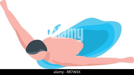 Butterfly swimming icon, isometric style Stock Vector