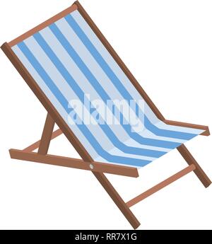 Beach chair icon, isometric style Stock Vector