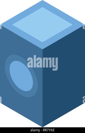 Blue paper box icon, isometric style Stock Vector