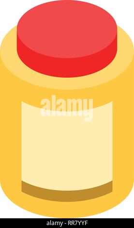 Protein jar icon, isometric style Stock Vector