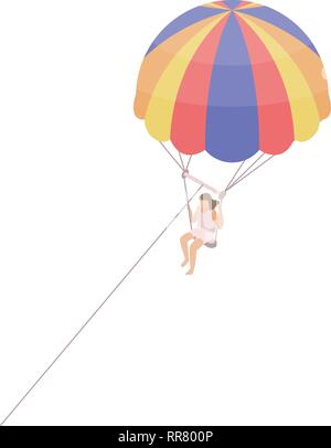 Parasailing icon, isometric style Stock Vector