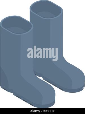Rubber boots icon, isometric style Stock Vector