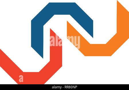 Abstract three elements vector logo, colorful geometric logotype, beauty or connection identity idea. vector illustration isolated on white Stock Vector