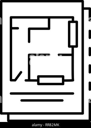 Office floorplan drawing top view. Hand drawn vector art for ...