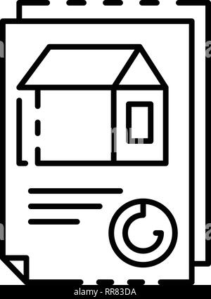 House doc paper icon, outline style Stock Vector
