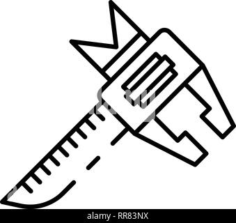 Carpenter measurement tool icon, outline style Stock Vector