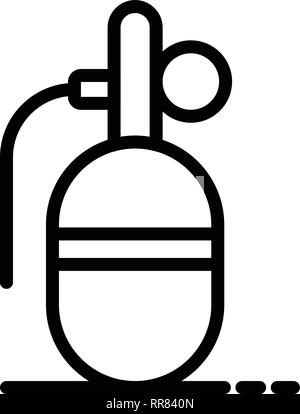 Grenade icon, outline style Stock Vector