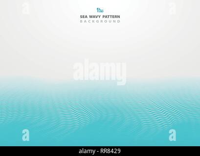 Abstract blue sea wavy pattern stripe lines background. You can use for ad, poster, brochure, template, cover design, annual report. vector eps10 Stock Vector