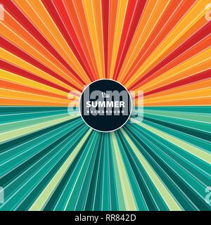 Abstract colorful sun burst of circle in summer time background. You can use for text copy space, ad, poster, web, artwork, cover design. vector eps10 Stock Vector