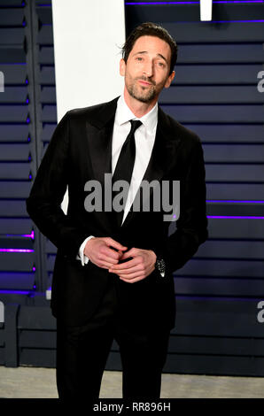 Adrien Brody attending the Vanity Fair Oscar Party held at the Wallis Annenberg Center for the Performing Arts in Beverly Hills, Los Angeles, California, USA. Stock Photo