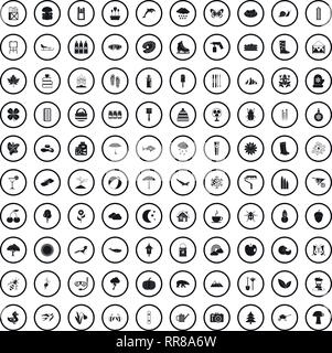 100 landscape icons set black circle Stock Vector Image & Art - Alamy