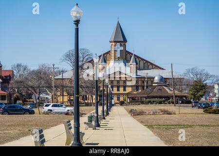 Ocean Grove, NJ, USA - February 16, 2019:  Great Auditorium in Ocean Grove on a sunny winter day Stock Photo