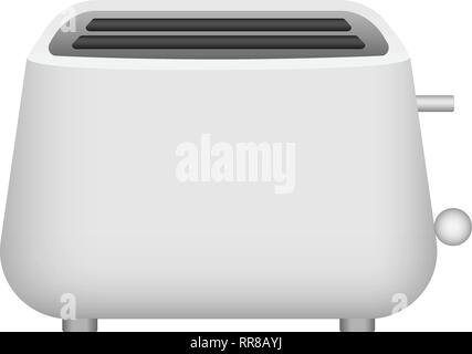 Plastic toaster icon. Realistic illustration of plastic toaster vector icon for web design isolated on white background Stock Vector