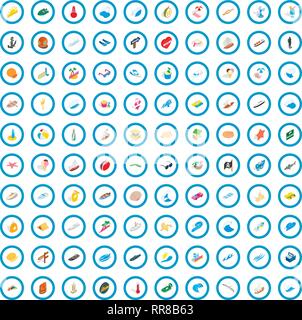 100 coast icons set, isometric 3d style Stock Vector