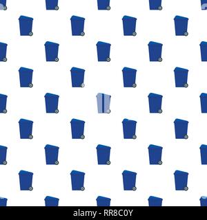 Blue garbage box pattern seamless vector repeat for any web design Stock Vector