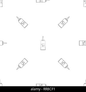 Mustard plastic bottle pattern seamless vector repeat geometric for any web design Stock Vector