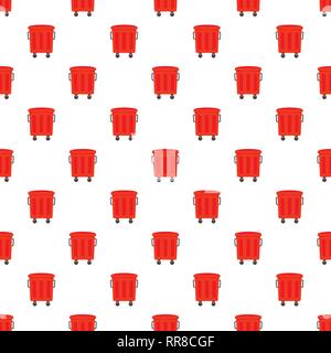 Red garbage box pattern seamless vector repeat for any web design Stock Vector