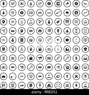 100 lending skill icons set, simple style  Stock Vector