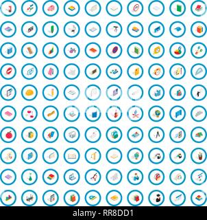 100 college icons set, isometric 3d style Stock Vector