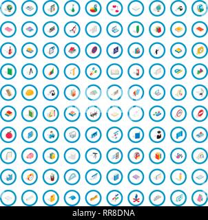 100 college and school icons set Stock Vector
