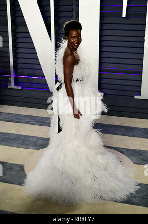 Lupita Nyong'o attending the Vanity Fair Oscar Party held at the Wallis Annenberg Center for the Performing Arts in Beverly Hills, Los Angeles, California, USA. Stock Photo