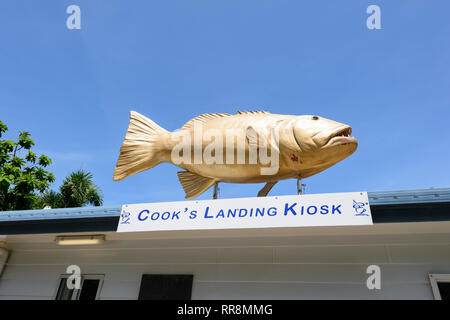 Cook's Landing Kiosk is a fish and chips shop on Charlotte Street, Cooktown, Far North Queensland, QLD, FNQ, Australia Stock Photo
