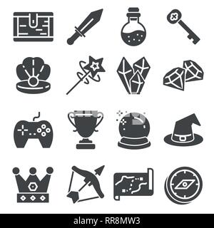 Game icon bonus and items illustration. Collection icon design for game Stock Vector
