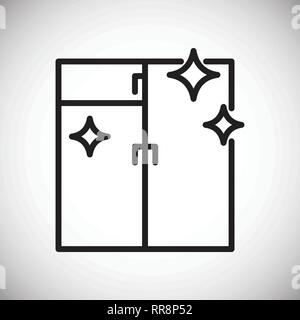 Glass cleaning line icon on white background for graphic and web design, Modern simple vector sign. Internet concept. Trendy symbol for website design web button or mobile app. Stock Vector