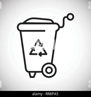 Trash bin line icon on white background for graphic and web design, Modern simple vector sign. Internet concept. Trendy symbol for website design web button or mobile app. Stock Vector