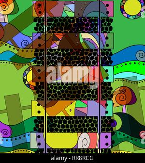 abstract background image of the colored railway Stock Vector