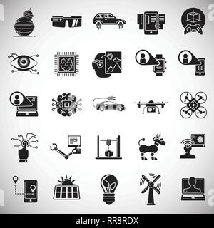 Future technologies icons set on white background for graphic and web design, Modern simple vector sign. Internet concept. Trendy symbol for website d Stock Vector