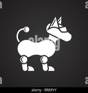 Bot pet icon on black background for graphic and web design, Modern ...