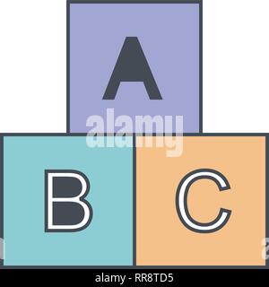 ABC Cubes Vector Icon Sign Icon Vector Illustration For Personal And Commercial Use... Clean Look Trendy Icon... Stock Vector