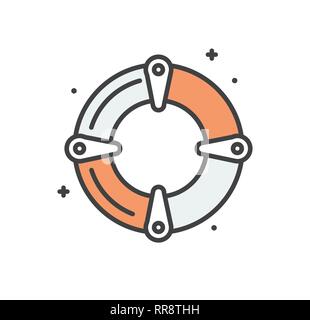 Life buoy line icon on white background for graphic and web design, Modern simple vector sign. Internet concept. Trendy symbol for website design web button or mobile app. Stock Vector