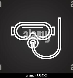 Scuba diver line icon, concept sign, outline vector illustration ...