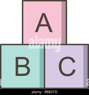 ABC Cubes Vector Icon Sign Icon Vector Illustration For Personal And Commercial Use... Clean Look Trendy Icon... Stock Vector
