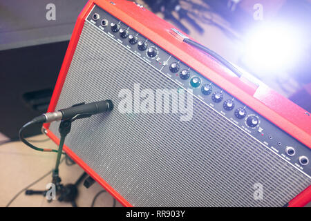microphone near a powerful instrument Stock Photo