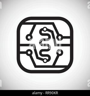 Electronic circuit icon on white background for graphic and web design, Modern simple vector sign. Internet concept. Trendy symbol for website design web button or mobile app. Stock Vector