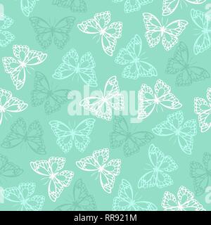 Seamless pattern with colored butterflies. Vector illustration Stock Vector