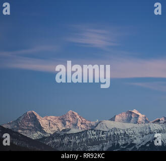 Famous mountain range Eiger, Monch and Jungfrau. View from Mount ...