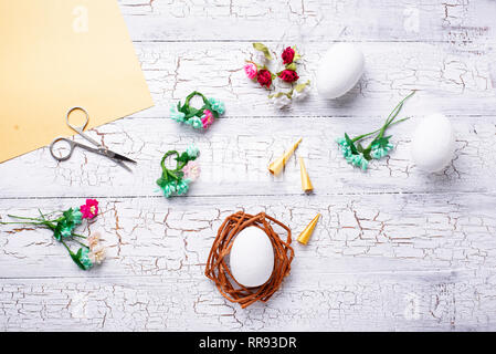 Eggs in shape of unicorn. Step by step. Stock Photo