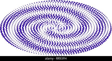 Spiral waves from blue ellipses. Concentric circles Stock Vector