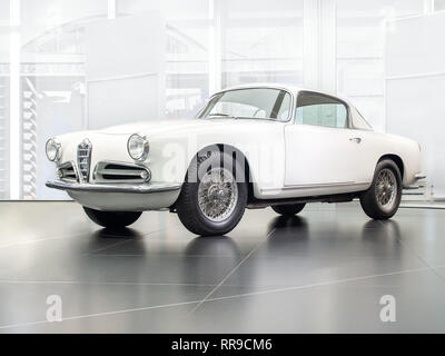 ARESE, ITALY-FEBRUARY 13, 2019: 1954 Alfa Romeo 1900 Super Sprint in the Alfa Romeo Museum (Museo Storico Alfa Romeo) Stock Photo