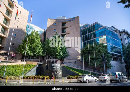 Johannesburg, South Africa, 28 November - 2018: Front entrance to the stock exchange buildings. Stock Photo