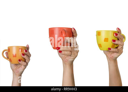 coffee, cup, mugs, breakfast, change, barista, isolated Stock Photo