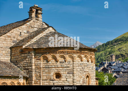 Spanish romanesque. Sant Climent de Taull church. Vall de Boi. Spain Stock Photo