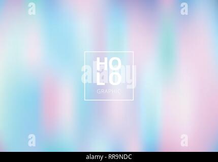 Abstract smoot blurred holographic gradient background. Hologram  Luxury trendy tender pearlescent. Vector illustration Stock Vector