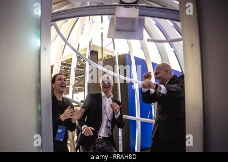 Barcelona, Spain. 25th Feb, 2019. In Barcelona, one of the most important events for mobile technologies and a launching pad for smartphones, future technologies, devices, and peripherals. The 2019 edition runs under the over-arching theme of 'Intelligent Connectivity'. Credit: Matthias Oesterle/Alamy Live News